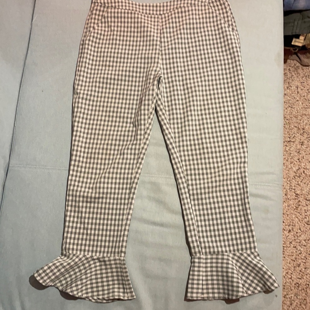 Plaid Dress pant with a flared cuff